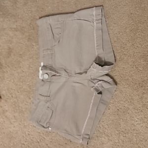 Khaki malibu shorts, soft and stretchy.